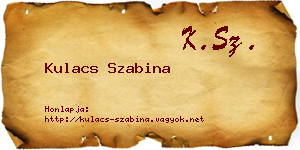 Kulacs Szabina névjegykártya