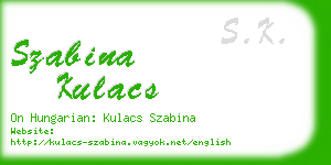 szabina kulacs business card